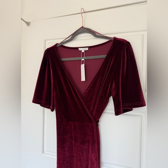 Baltic Born | Meghan Velvet Wrap Maxi Dress | Mulberry | S | NWT - Picture 1 of 10